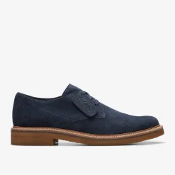 Clarkdale Derby Navy Suede