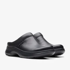 Clarks Pro Clog Black Leather