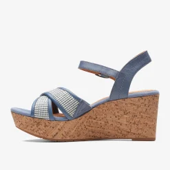 Elleri Plum Denim Blue Leather