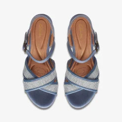 Elleri Plum Denim Blue Leather