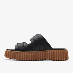 Torhill Slide Black Leather