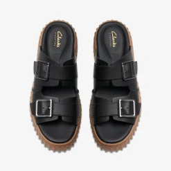 Torhill Slide Black Leather