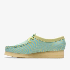 Wallabee Blue/Lime Print