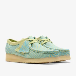 Wallabee Blue/Lime Print