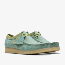 Wallabee Blue/Lime Print