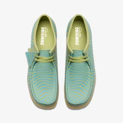 Wallabee Blue/Lime Print